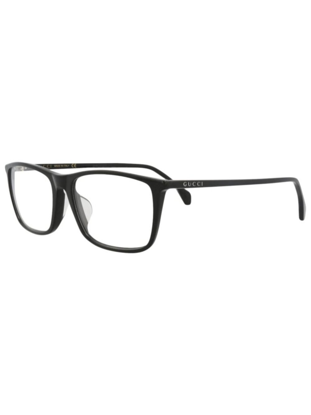 New Gucci Women's Eyeglasses Square Rectangle Acetate Frame Mens Black Black